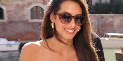Amal Clooney spotted in dress with the most polarizing pattern as she switches up her signature hairstyle