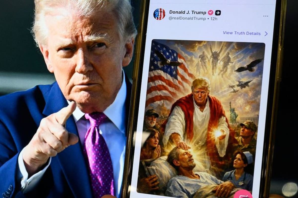 Trump defends AI image showing him as 'doctor' not Jesus as memes go ...