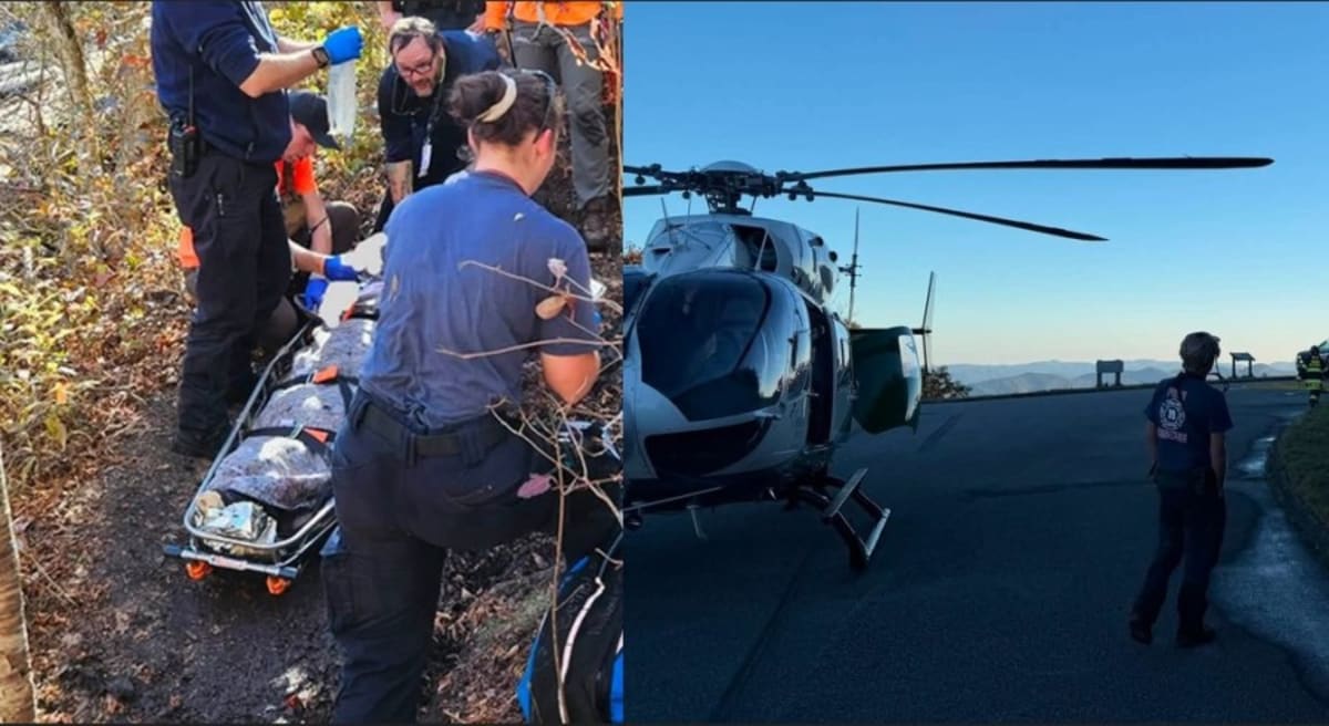Crews in NC mountains rescue injured hiker off trail near Blue Ridge Parkway in Haywood County