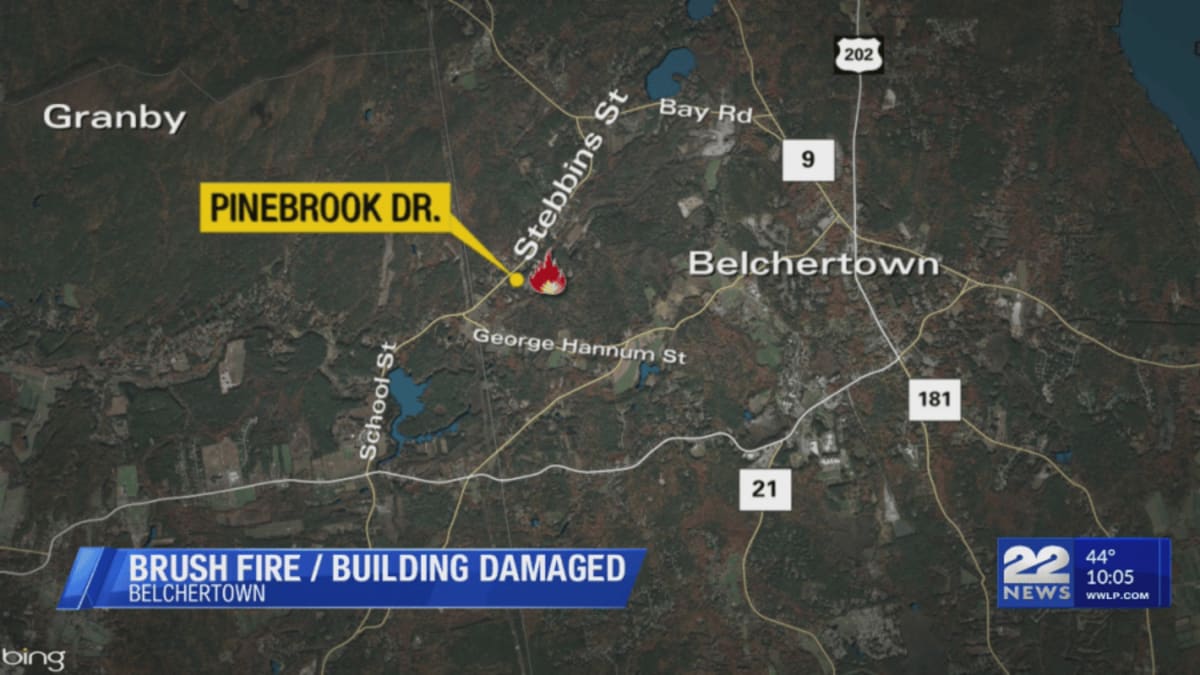 Brush fire damages building in Belchertown - AOL