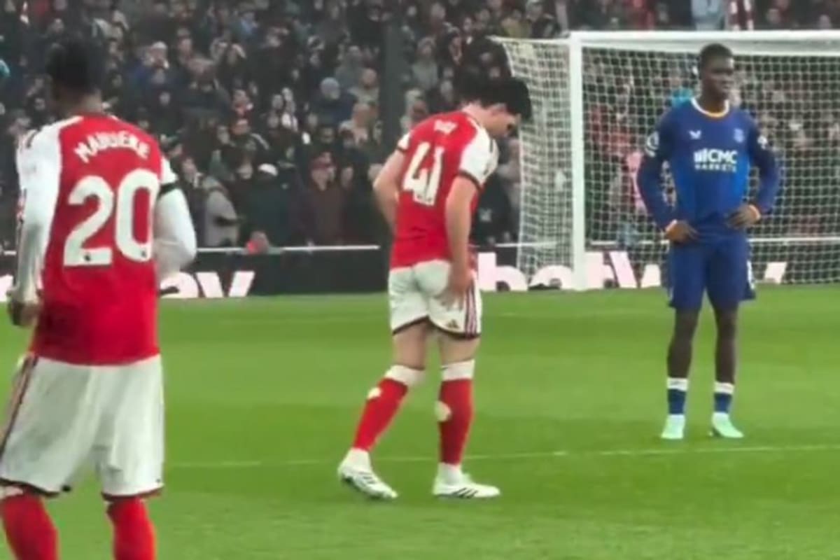 Unseen footage sparks Arsenal Declan Rice injury concern after Everton ...