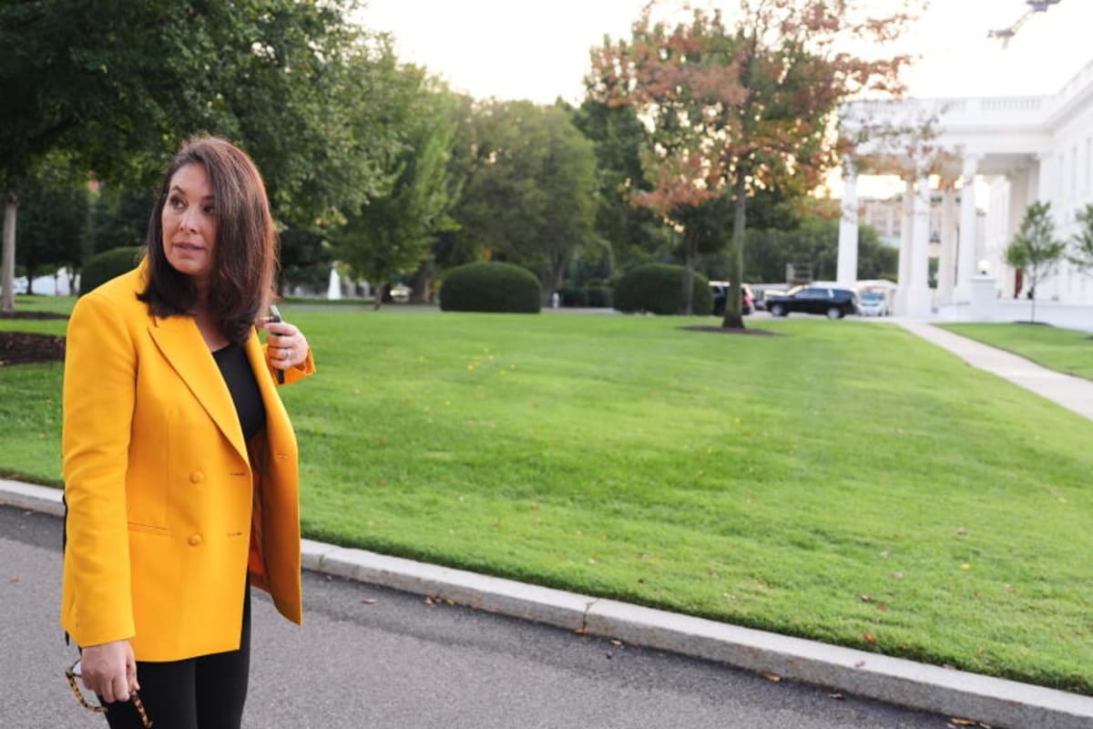 Nancy Cordes near the North Lawn of the White House