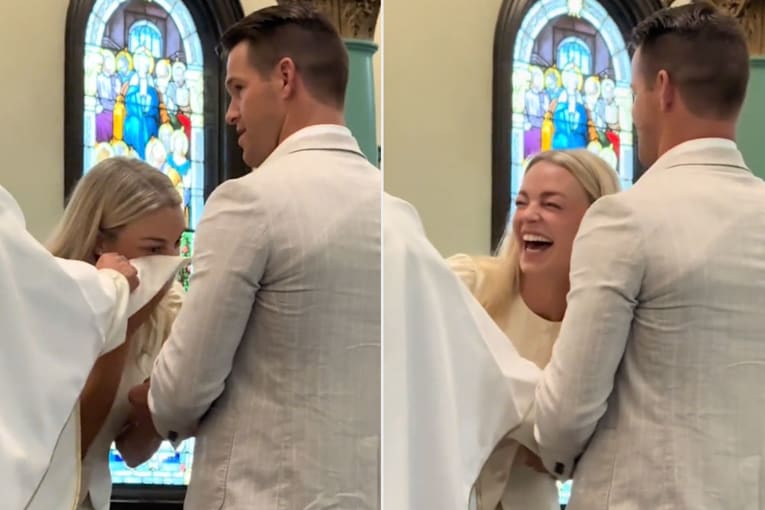 Bride thought priest was handing her a tissue. Then she realized her hilarious mistake
