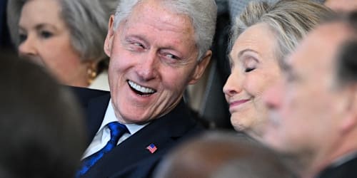 Bill Clinton looks completely unrecognizable with long hair and bushy beard in birthday celebration post