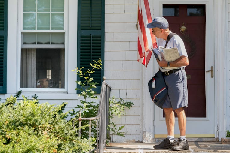 Dog treats every mail delivery like a personal attack