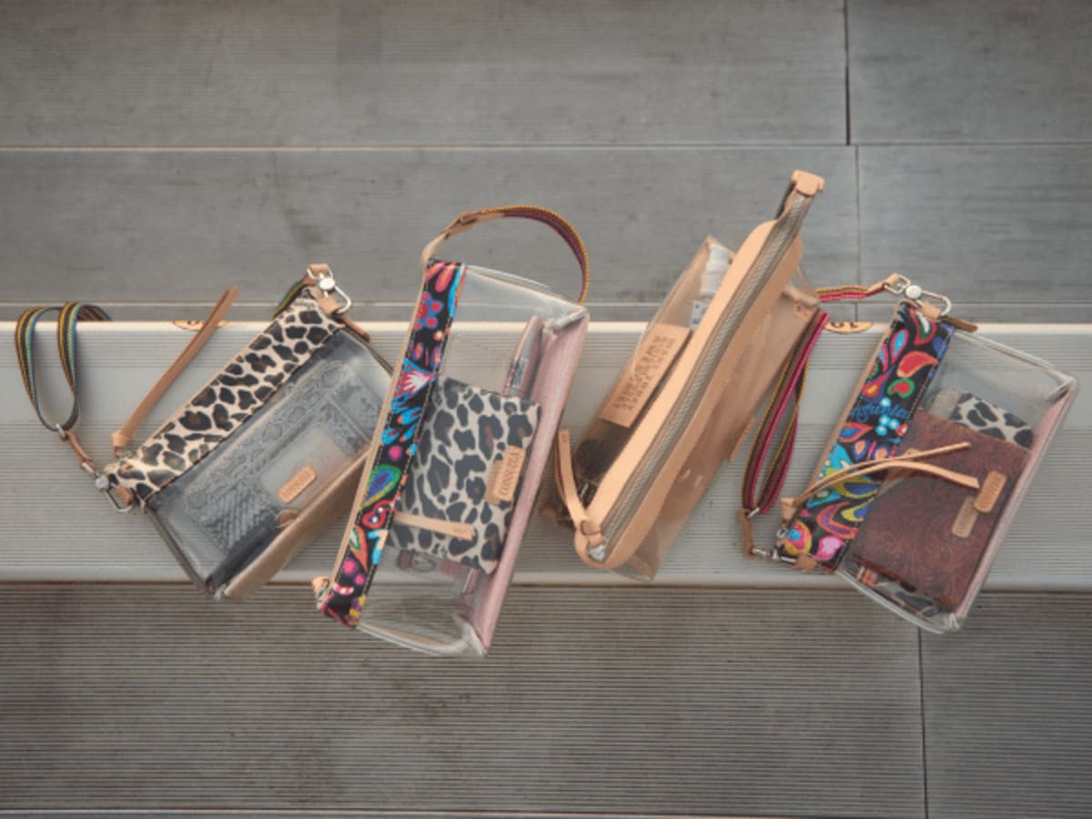 Texas designer Consuela launches clear handbags that are stadium ...