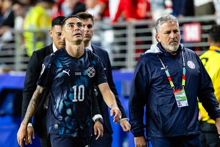 Paraguay's Miguel Almiron becomes first player ejected under FIFA's new mouth-covering rule