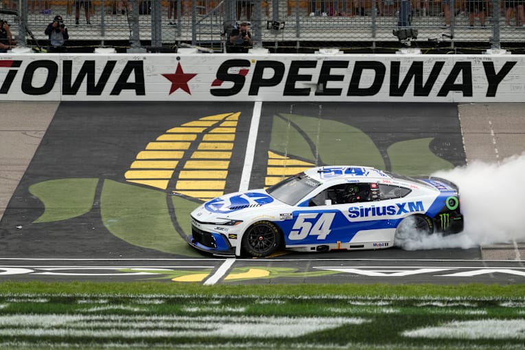 Ty Gibbs holds on to win NASCAR Cup Series race at Iowa Speedway