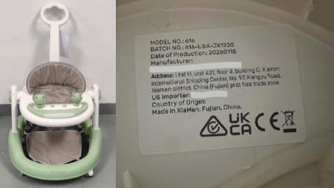 Recall issued for certain infant walkers due to possible fall risk