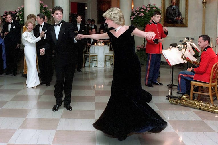 New Princess Diana exhibit will reunite her John Travolta dress with Nancy Reagan's gown from White House dinner