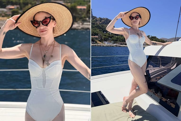 Kelly Osbourne says she has &lsquo;zero apologies&rsquo; while wearing corseted swimsuit on yacht
