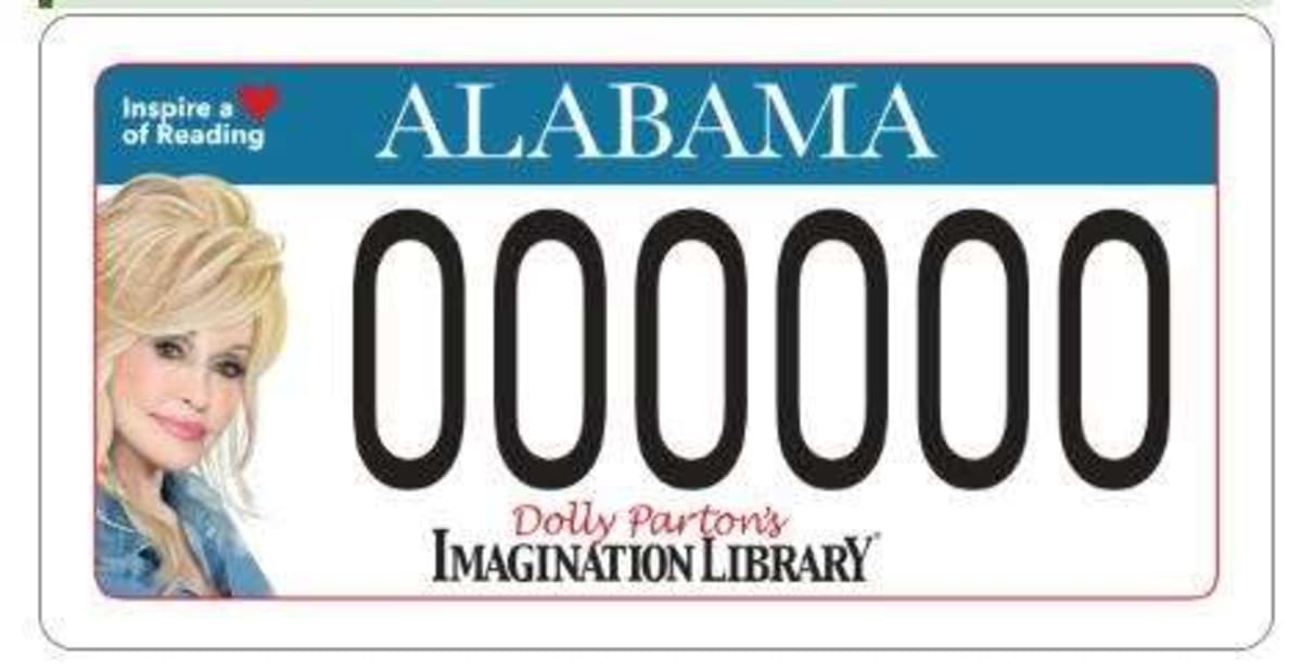 Alabama’s Dolly Parton Imagination Library license plate set for Nov. 1 release