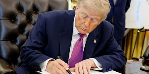 Trump signs order to rename Lake Ontario as Lake America after his trade fight with Canada spirals
