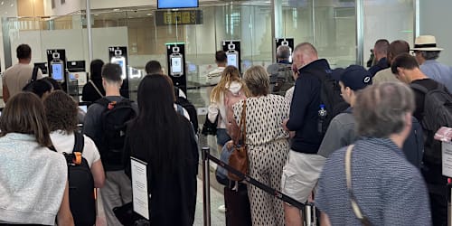 Call to suspend new EU border system in peak holiday period as planes leave half full