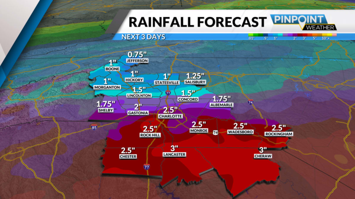 Scattered showers and storms move in across Charlotte this weekend - AOL