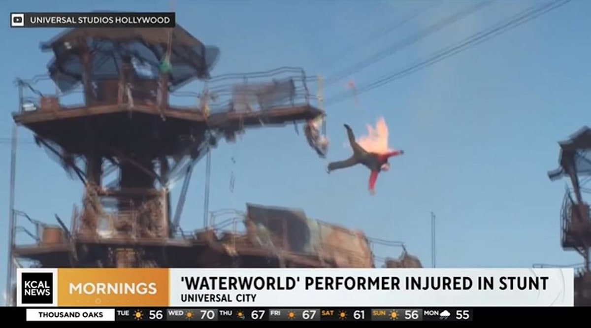 Stunt performer hospitalized after fiery fall at Universal Studios ...