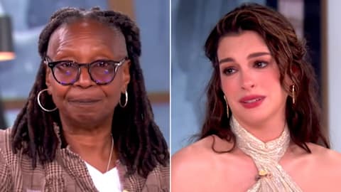 Anne Hathaway breaks down after Whoopi Goldberg's comment: 'No, don't!'
