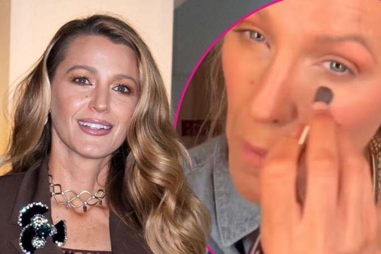 Blake Lively gives a behind-the-scenes look at her makeup and hair prep