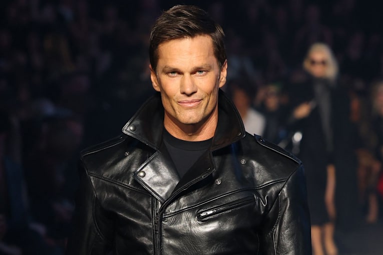 Tom Brady teases future modeling career after making leather-clad runway debut for Gucci