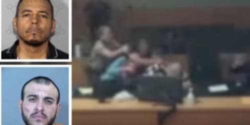 Father-in-law of murder victim attacks killer in middle of sentencing hearing