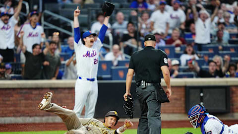 Benge and Ewing nail Padres at home plate as the Mets hang on for a 2-1 victory
