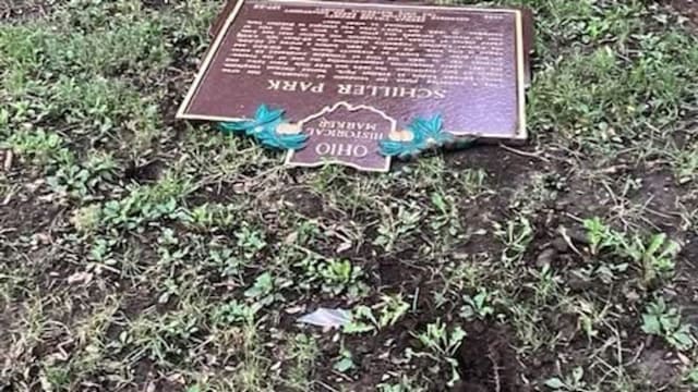 Schiller Park historical marker knocked down again, community fed up with disrespect