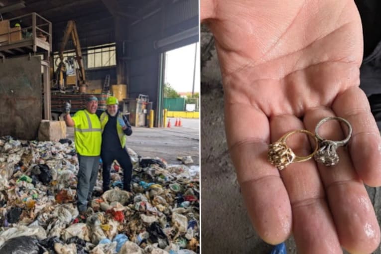 Sanitation workers find 2 lost heirloom rings after sorting through 20,000 pounds of trash
