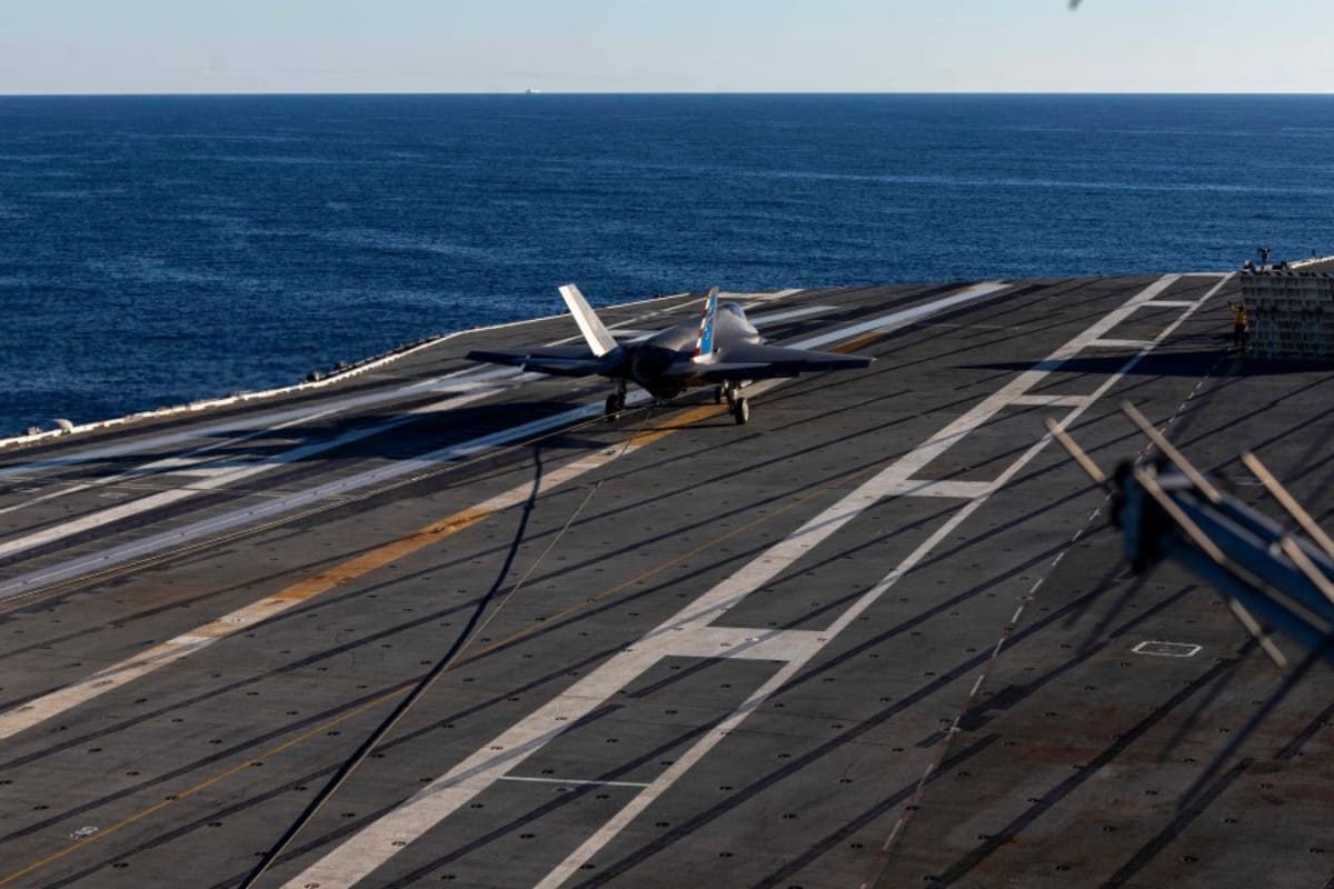 F-35C Makes First Arrested Landing on a Ford-Class Carrier