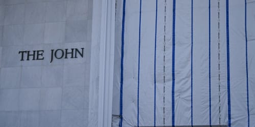 Kennedy Center reveals why a massive tarp and scaffolding are still covering up entrance